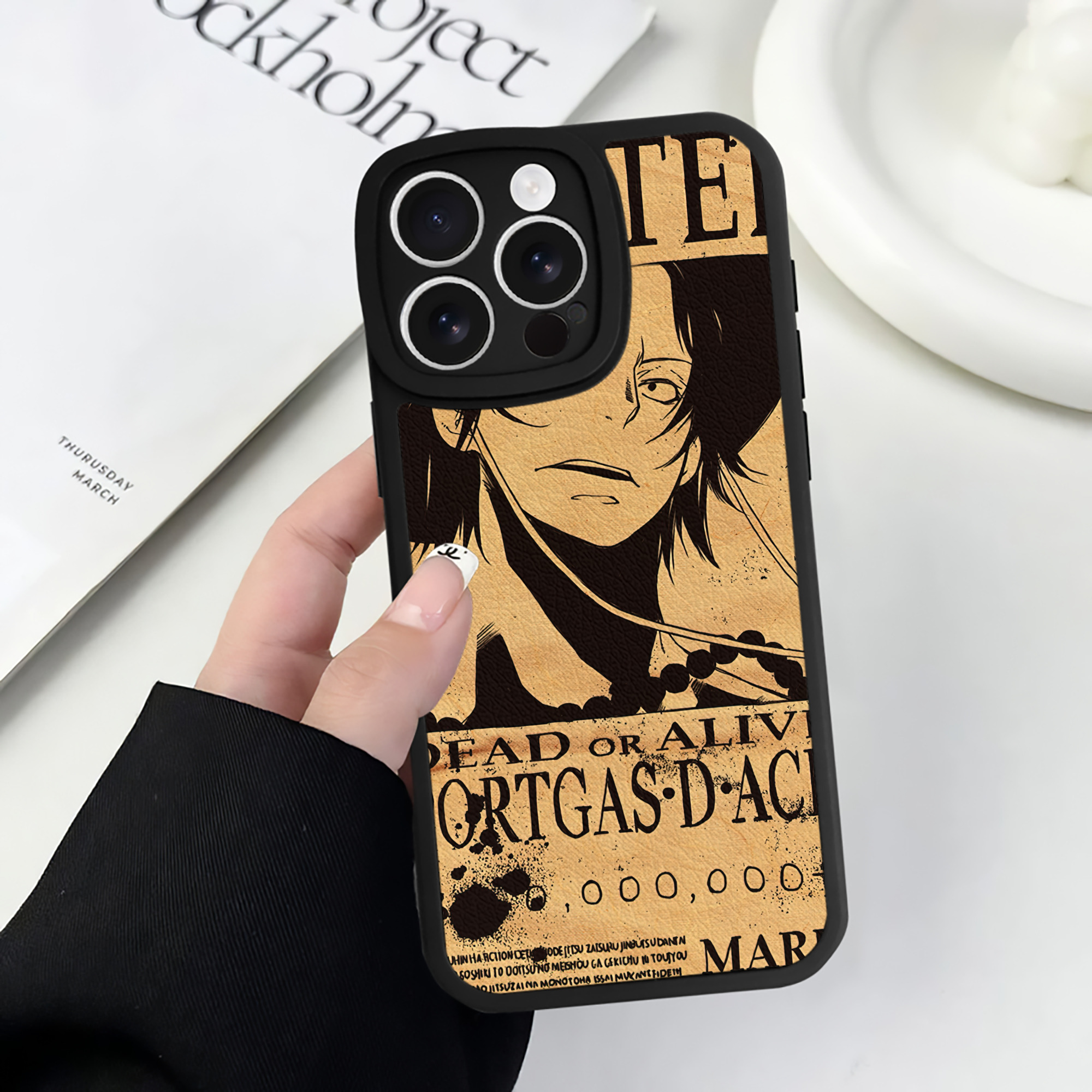 （画像用） ワンピース ONE PIECE 【iPhone 16シリーズ対応】シリコンスマホケース（レザー調） 材質：シリコン